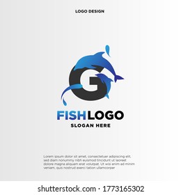Dolphin Initial G Logo Template