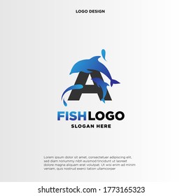 Dolphin Initial A Logo Template