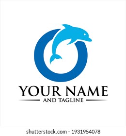 Dolphin Initial O Logo Template.