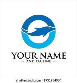 Dolphin Initial O Logo Template.