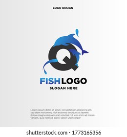 Dolphin Initial Q Logo Template