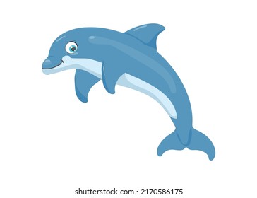 Dolphin isolated on white background. Vector illustration.