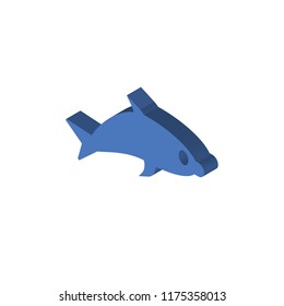 Dolphin isometric left top view 3D icon