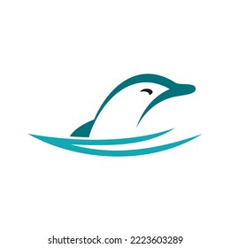 icono del logo de salto de delfín vector