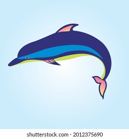 Dolphin Jump Logo- Vector Icon