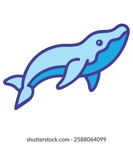 Dolphin jump marine life icon illustration