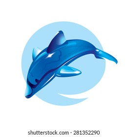 Dolphin jump. Vector illustration