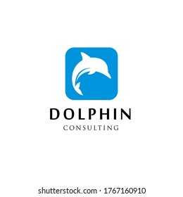 Dolphin-Sprung in Wasser Logo Design Vektorgrafik-Inspiration