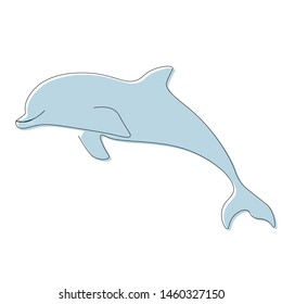 Dolphin jumping cartoon isolated on white background vector illustration