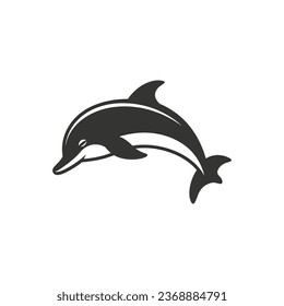 Dolphin jumping Icon on White Background - Simple Vector Illustration