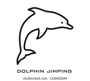 Dolphin jumping icon signs