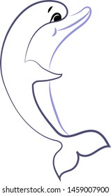 Salto de golfinho, ilustração, vetor sobre fundo branco.