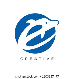dolphin jumping logo design.icon creative element
