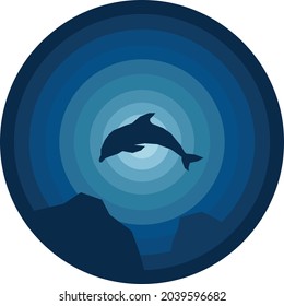 Dolphin jumping out of the ocean.