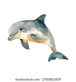 Dolphin jumping out of ocean waves