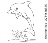 A dolphin jumping out of the water