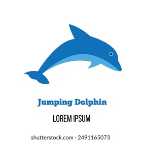 Dolphin Jumping out of Water. Animals and wildlife concept vector