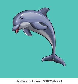 Dolphin jumping, Sea Animal vector illustration