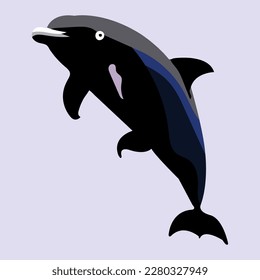 A Dolphin Jumping Style Colorful vector artwork for Color Books