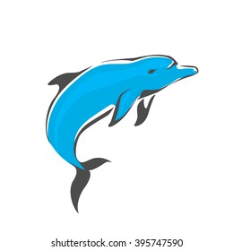 Dolphin jumping. Template Logo. Company logo design