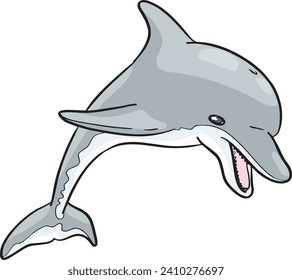 Dolphin Jumping Wild Animal Vector Illustration