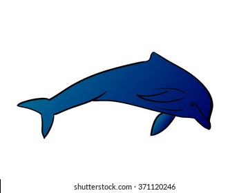 dolphin label. vector illustration