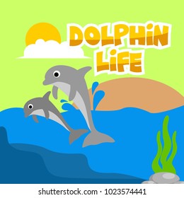 Dolphin Life Illustration