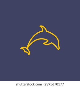 Dolphin line art logo icon