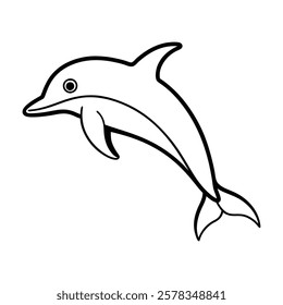 dolphin of a line art vector