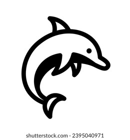 Dolphin line icon. Aquatic sea mammal, marine animal. Vector illustration