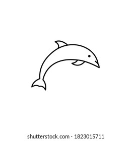 Dolphin line icon. Design template vector