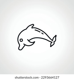 dolphin line icon. dolphin outline icon