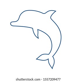 Dolphin line icon, outline vector sign, linear pictogram isolated on white. Symbol, logo illustration