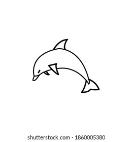 dolphin line icon. signs and symbols can be used for web, logo, mobile app, ui, ux