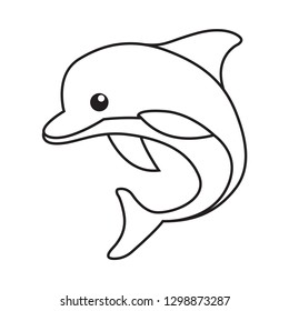 Dolphin line icon vector