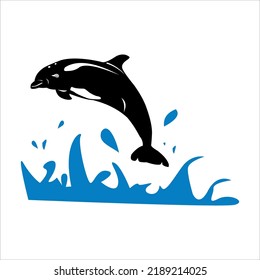 Dolphin  line icon vector design and illustration with editable stroke