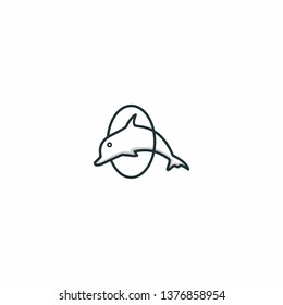dolphin line logo template