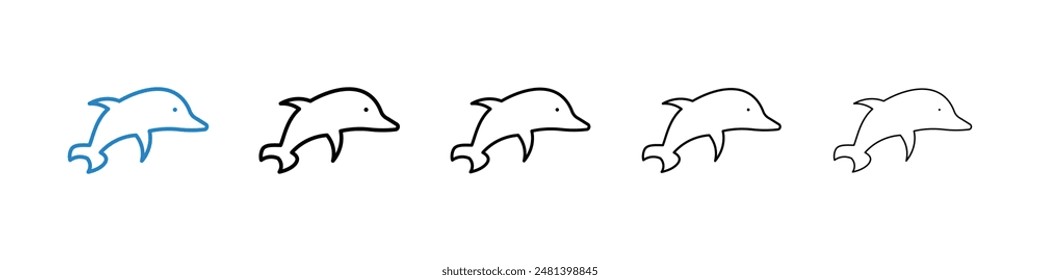 Dolphin liner icon vector set.