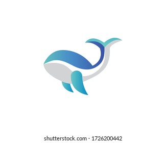 Dolphin Logo. Abstract emblems and logo design templates in bright gradient colors