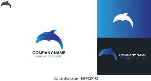 Dolphin Logo - All elements on this template are editable with vector software