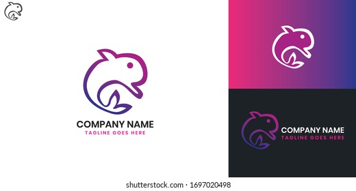 Dolphin Logo - All elements on this template are editable with vector software