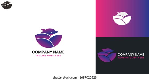 Dolphin Logo - All elements on this template are editable with vector software