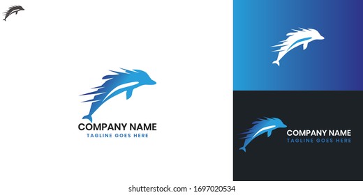 Dolphin Logo - All elements on this template are editable with vector software