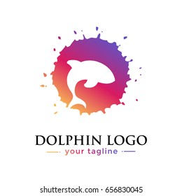 DOLPHIN LOGO. animal logo with gradation concept