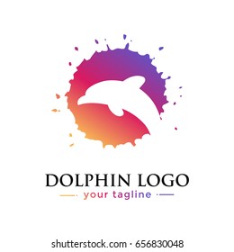 DOLPHIN LOGO. animal logo with gradation concept
