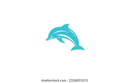 Logo de Dolphin arte de línea simple negro sobre fondo blanco