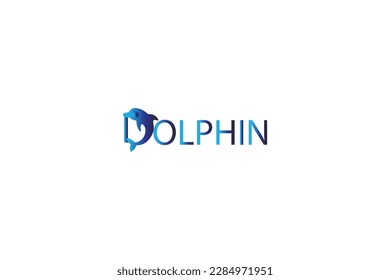 DOLPHIN LOGO  AND CARTOON BUSINESS VECTOR