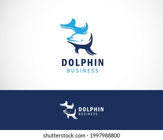 dolphin logo creative color art design animal logo business