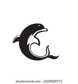 dolphin logo design, abstract vector illustration