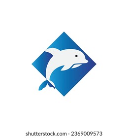 dolphin logo design, abstract vector illustration